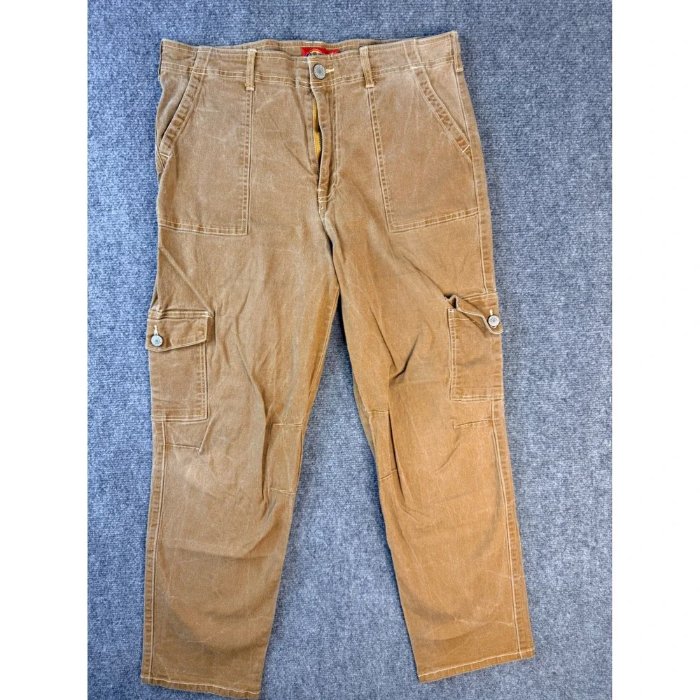 Dickies Cargo Pants 15/32 Mens 34x31 Brown Canvas Workwear Tactical Streetwear
